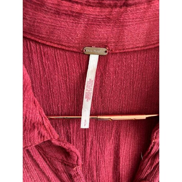 Free People Women Pretty Cozy Maxi Dress Maroon Size Small - Picture 13 of 14